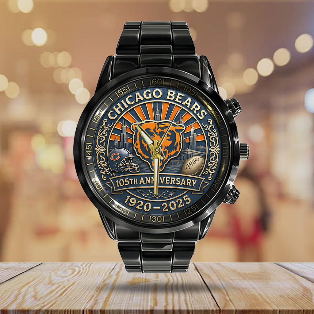 Chicago Bears Black Stainless Steel Watch – TANTN16809
