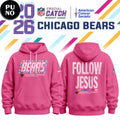 Chicago Bears Crucial Catch 2026 Follow Jesus Pink Hoodie T-Shirt