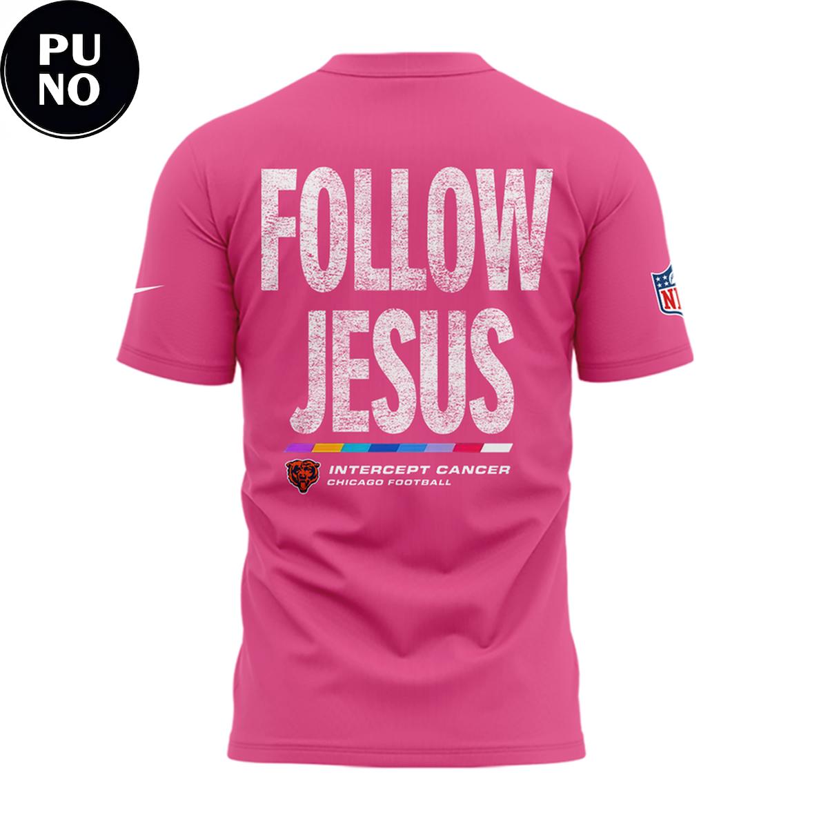 Chicago Bears Crucial Catch 2026 Follow Jesus Pink Hoodie T-Shirt