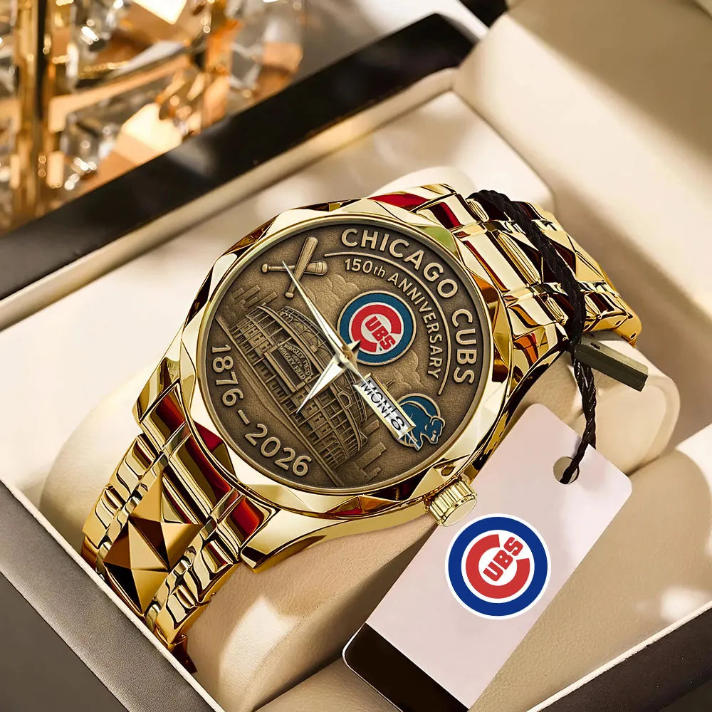 Chicago Cubs 150th Anniversary 2025 Alloy Luxury Quartz Watch – TANTN16491