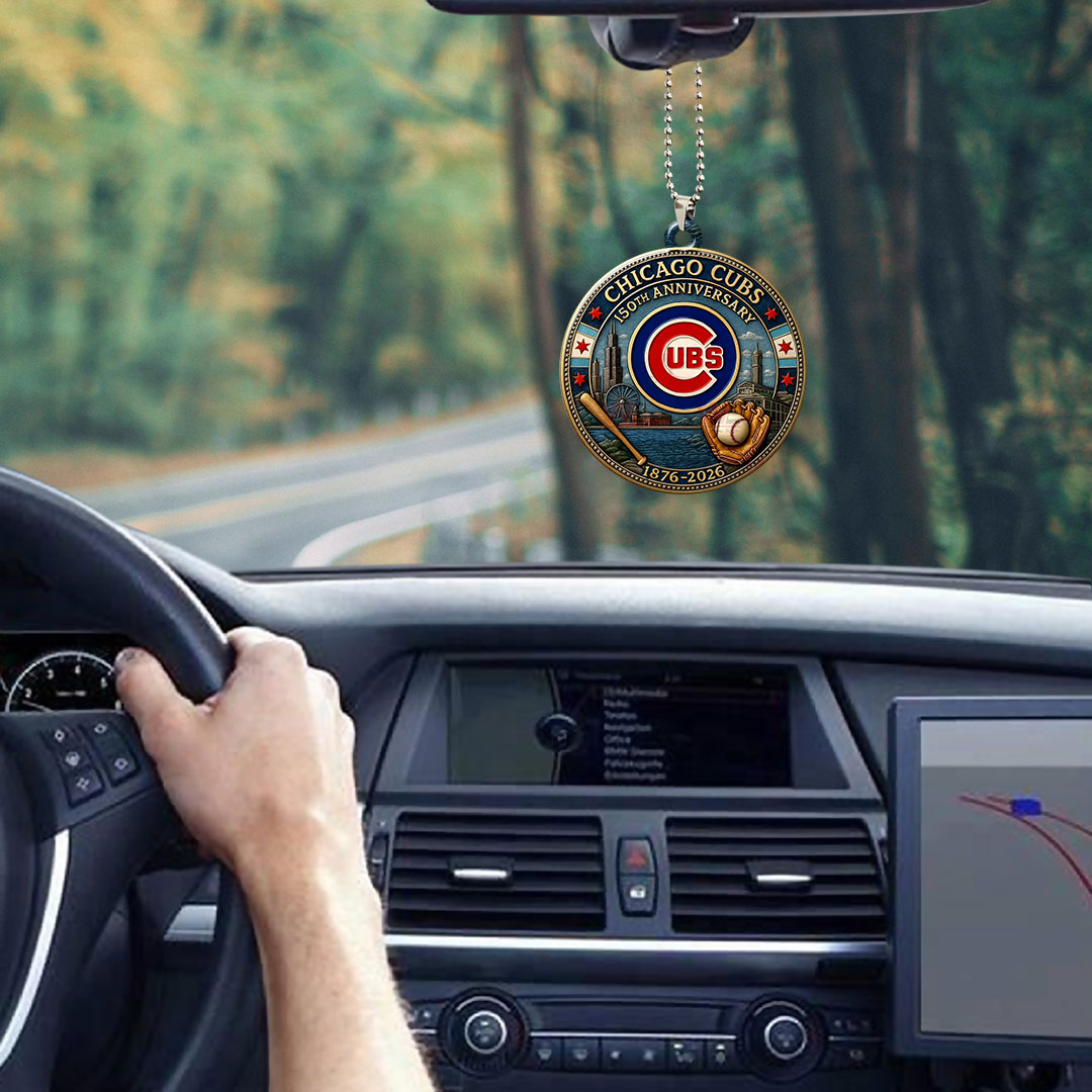 Chicago Cubs 150th Anniversary Custom Shape 2-sided Acrylic Car Ornament – HOATT13527