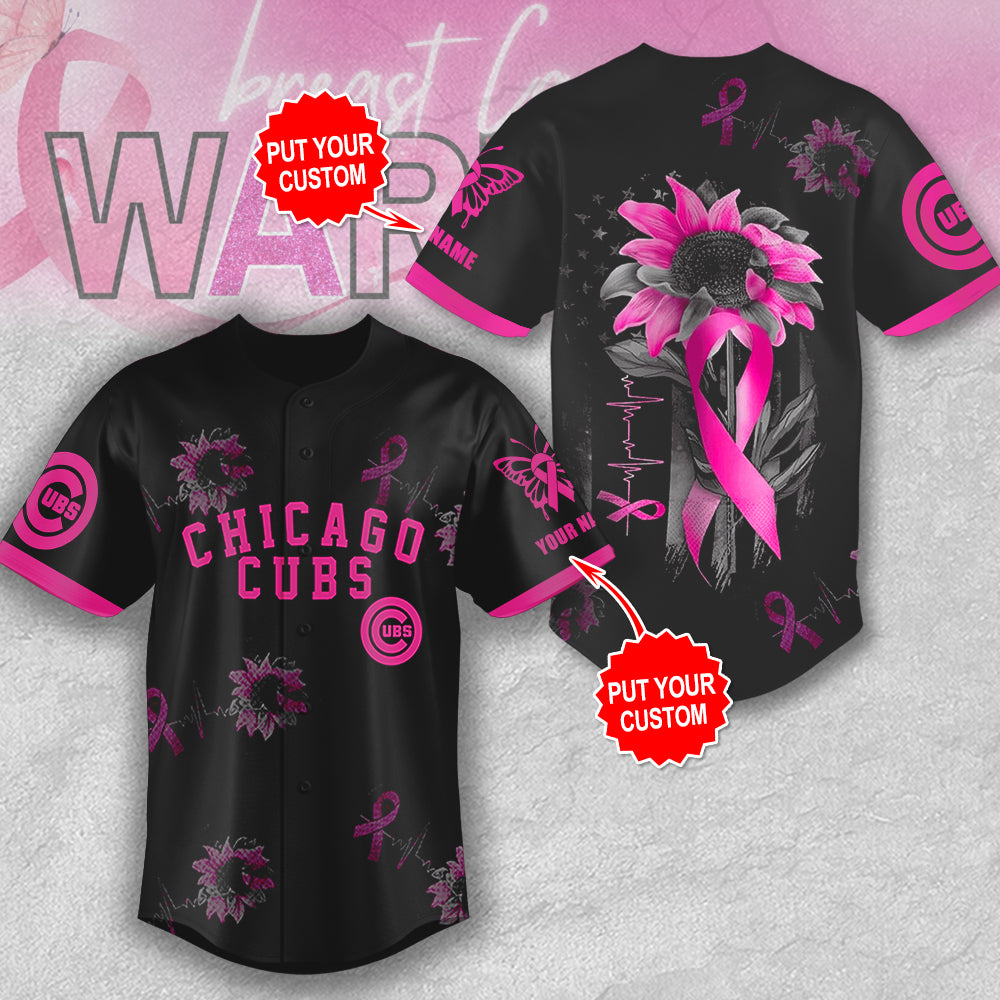 Personalized Chicago Cubs x Breast Cancer Awareness Baseball Jersey – MAITM12917