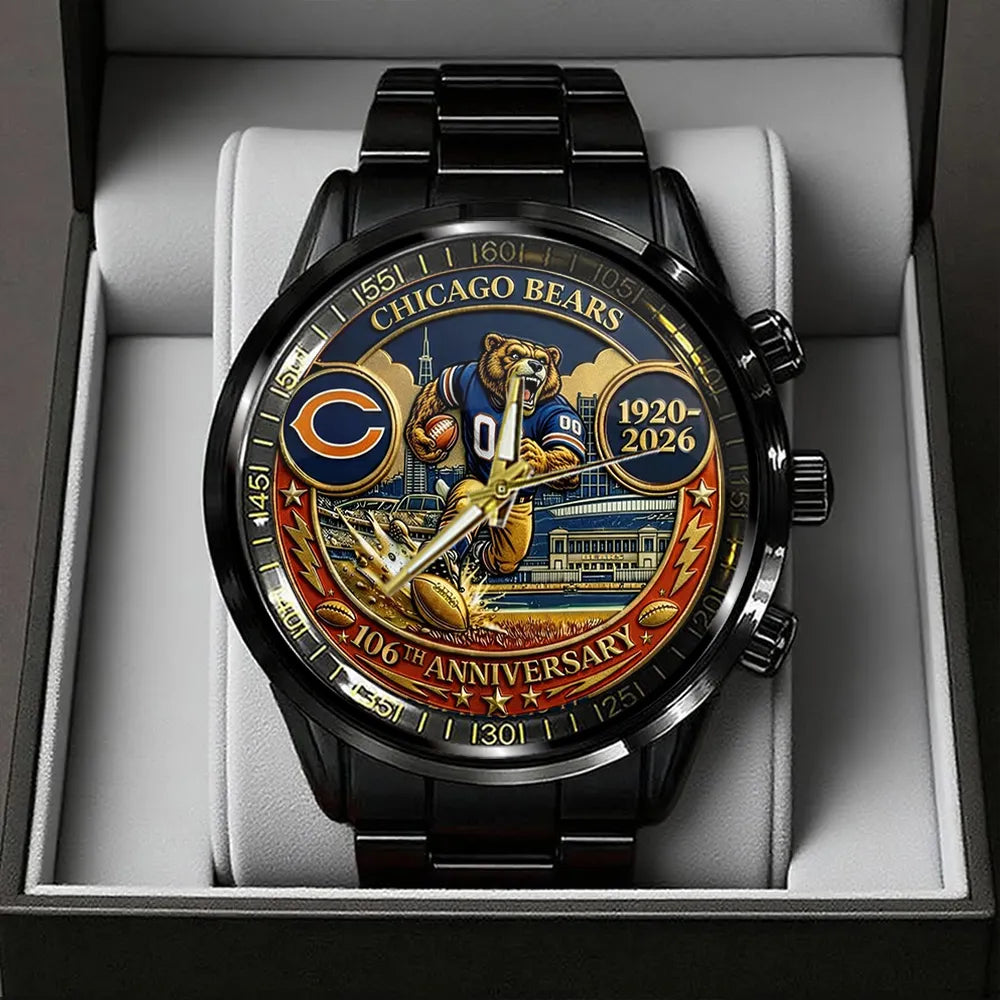 Chicago Bears Black Stainless Steel Watch – TANTN20198