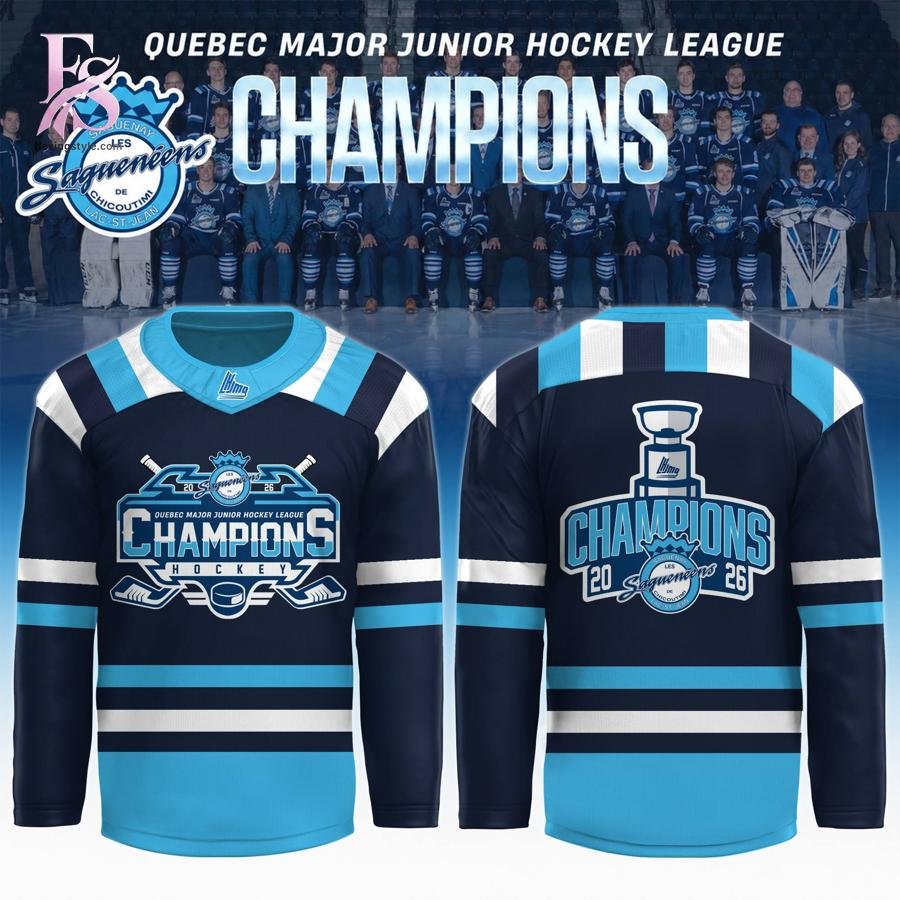 Chicoutimi Saguenéens 2026 QMJHL Champions Hockey Jesrsey