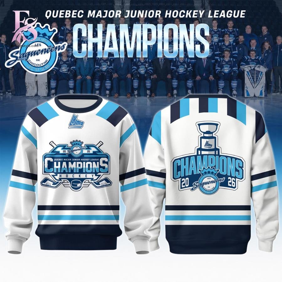 Chicoutimi Saguenéens 2026 QMJHL Champions Hockey Jesrsey