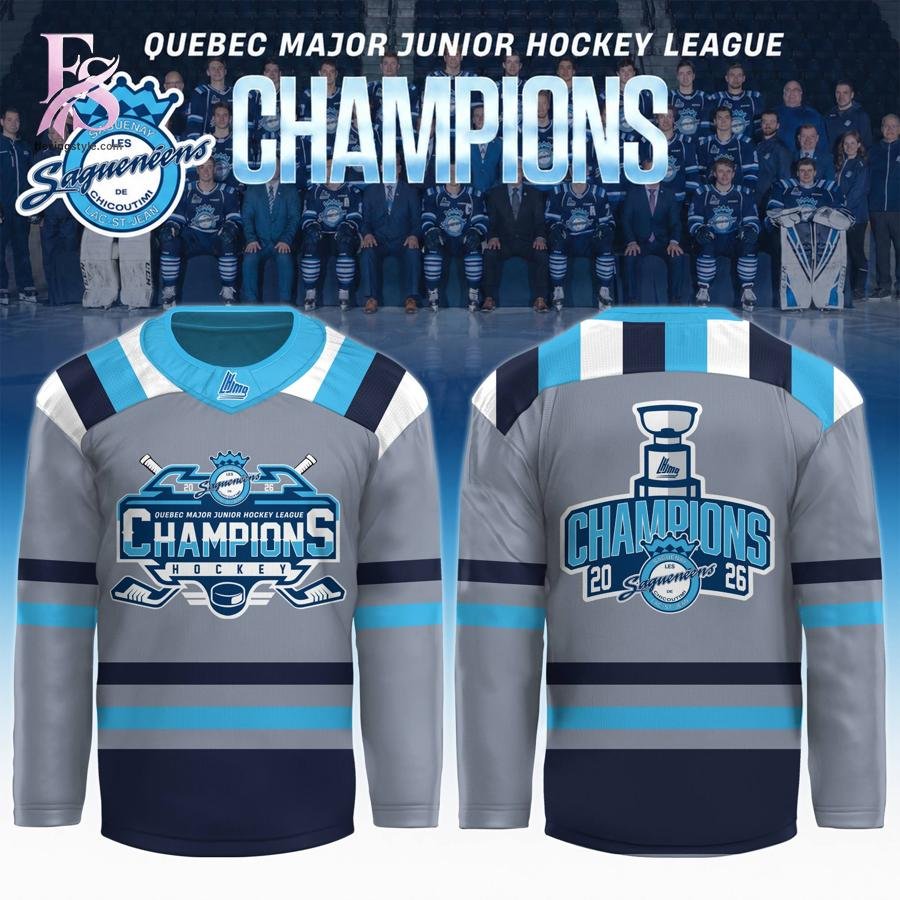 Chicoutimi Saguenéens 2026 QMJHL Champions Hockey Jesrsey