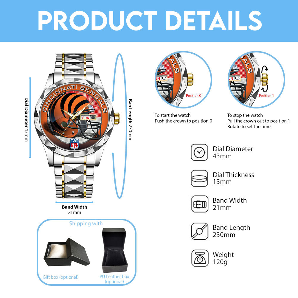 Cincinnati Bengals Alloy Luxury Quartz Watch – TANTN16319