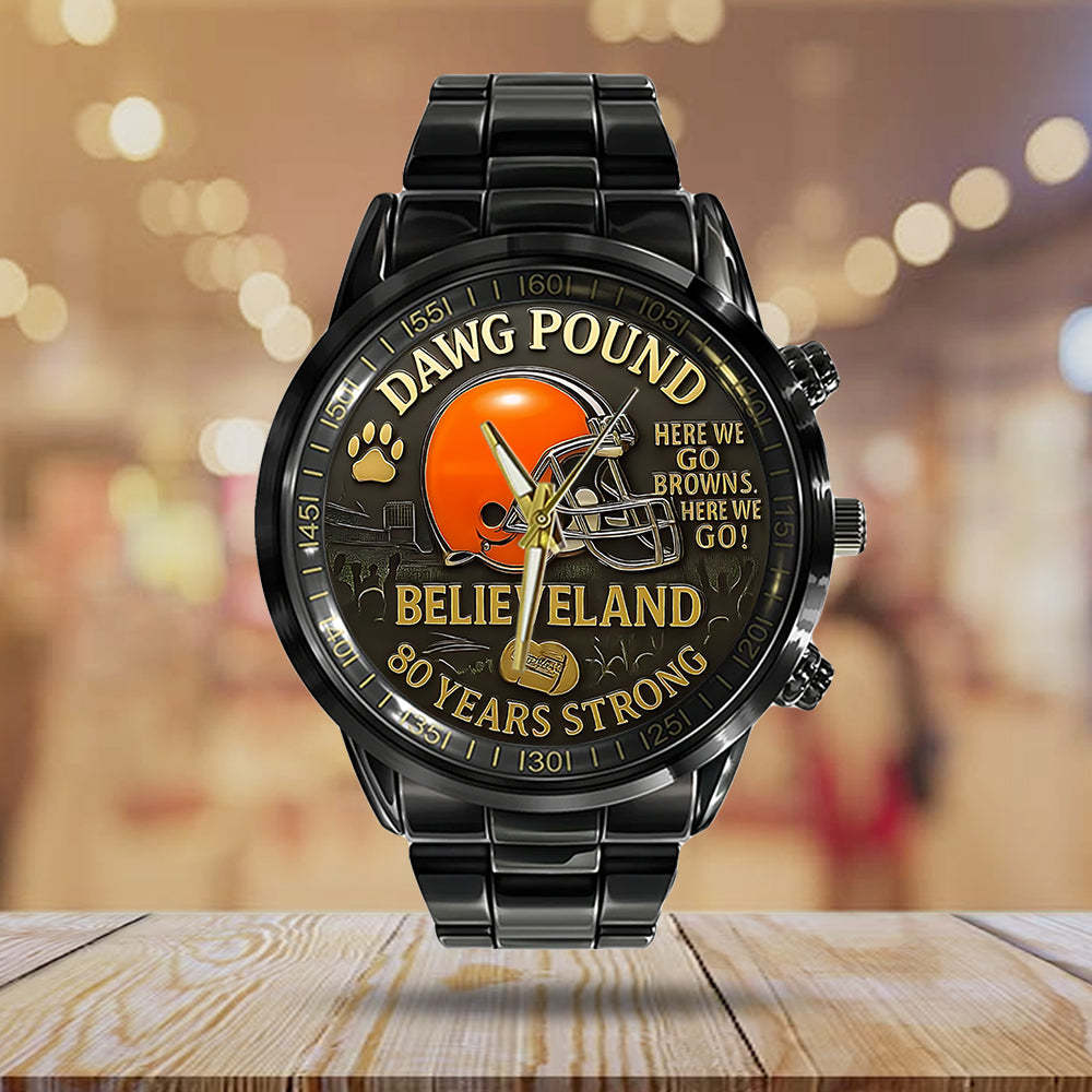 Cleveland Browns Black Stainless Steel Watch – TANTN16835