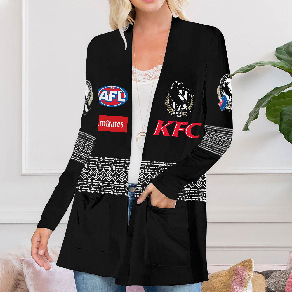 Collingwood FC Women's Patch Pocket Cardigan – VANDH 479