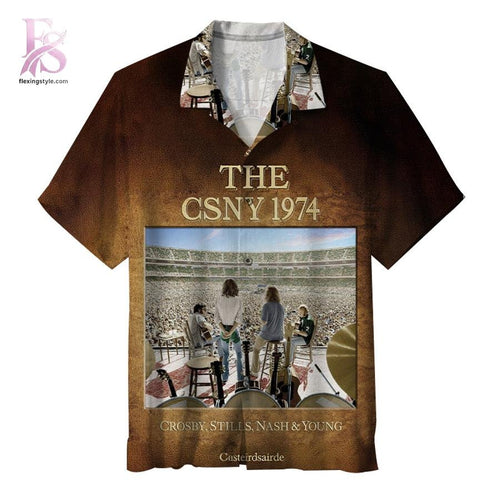 Crosby Stills Nash & Young The CSNY 1974 Hawaiian Shirt