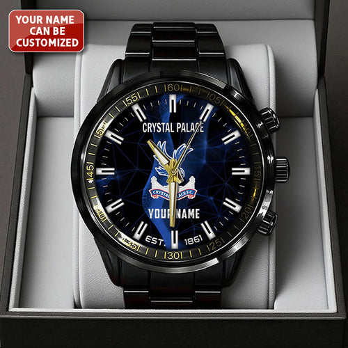 Personalized Crystal Palace FC Black Stainless Steel Watch – TANTN23558