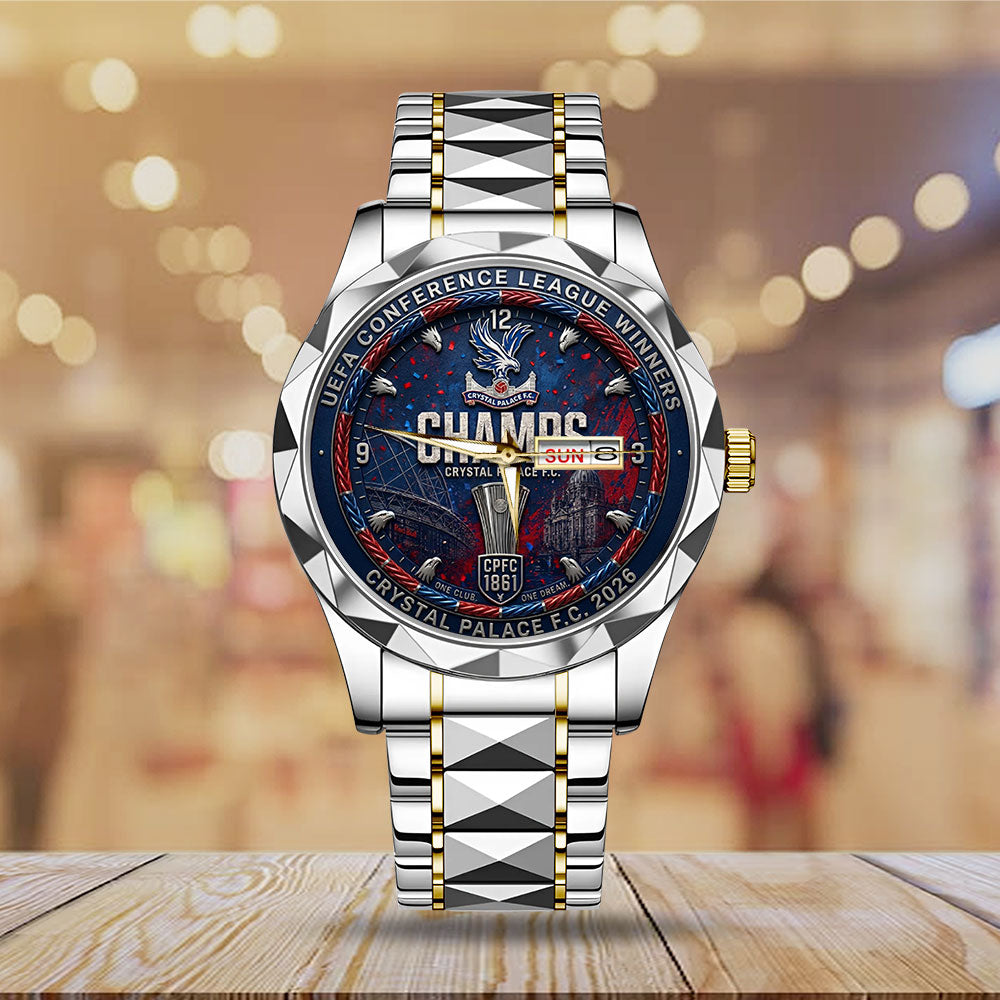 Crystal Palace FC UEFA Conference League Winners 2026 Alloy Luxury Quartz Watch – TMTHU6544