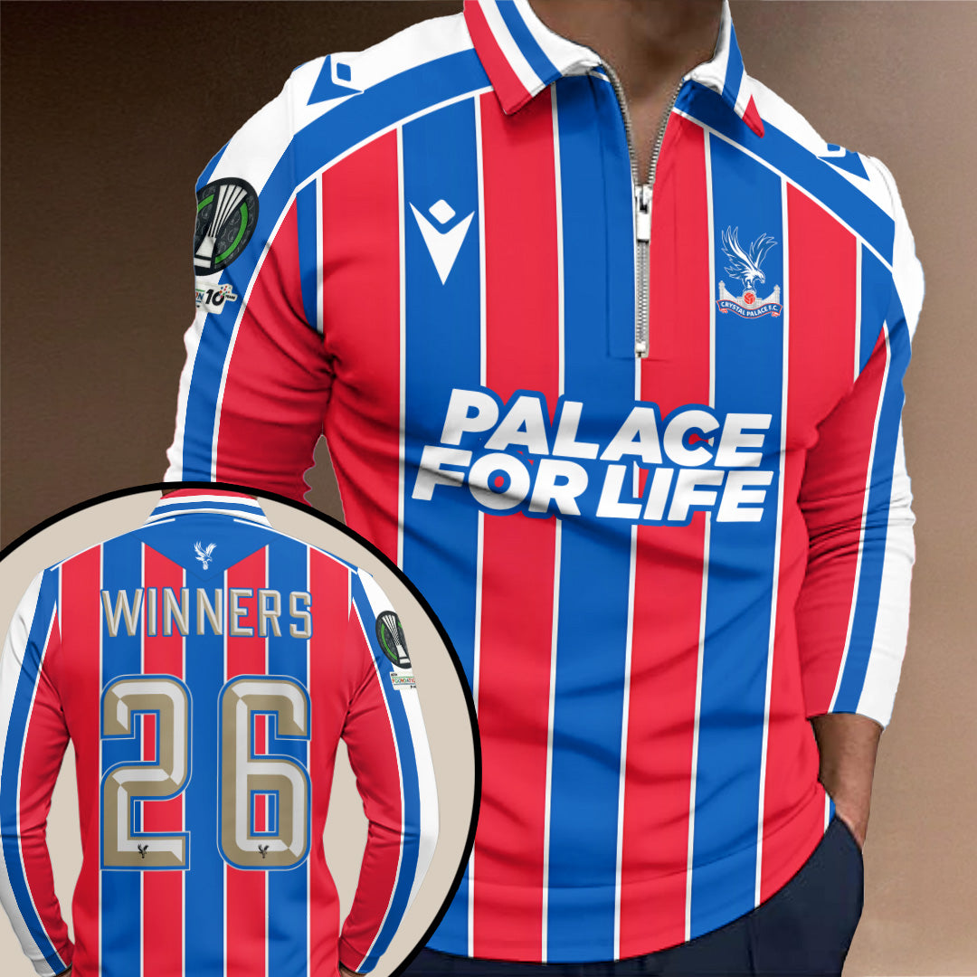 Crystal Palace FC UEFA Conference League Winners 2026 Zip Polo Shirt – TANTN23372