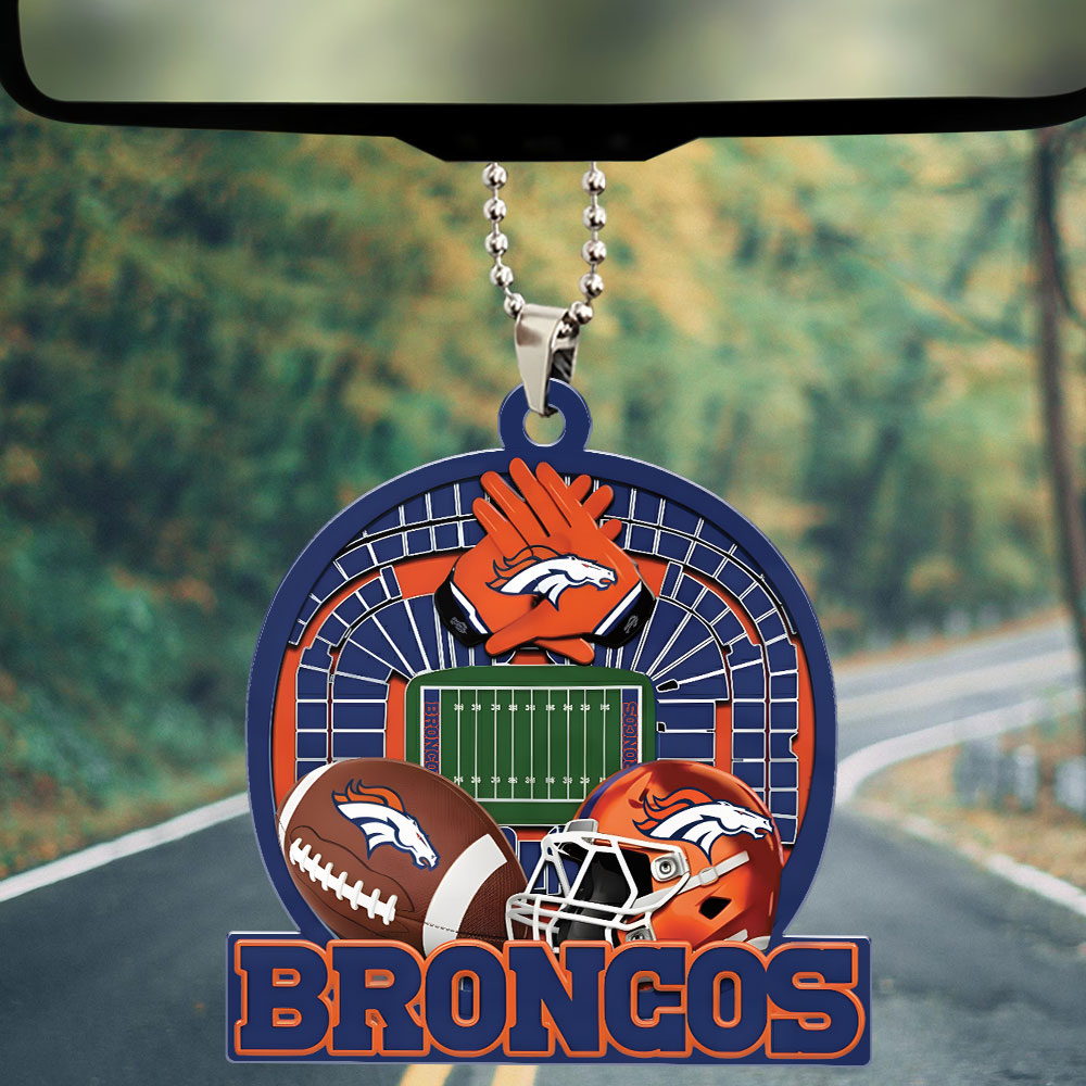 Denver Broncos Custom shape 2-sided Acrylic Car Ornament – TMTHU746