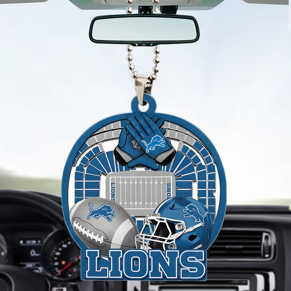 Detroit Lions Custom shape 2-sided Acrylic Car Ornament – TMTHU751