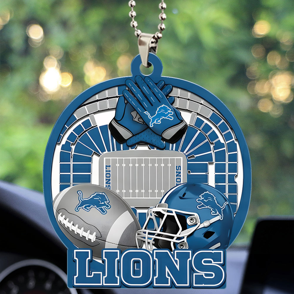 Detroit Lions Custom shape 2-sided Acrylic Car Ornament – TMTHU751