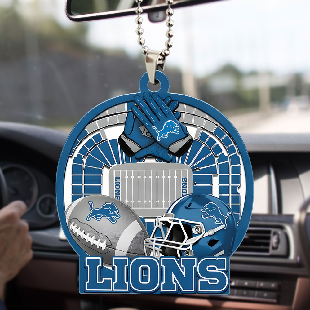 Detroit Lions Custom shape 2-sided Acrylic Car Ornament – TMTHU751