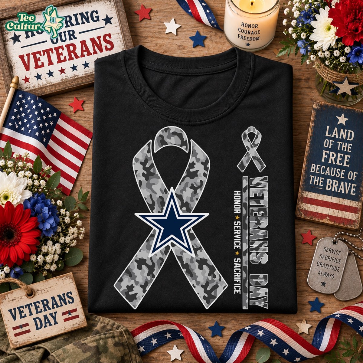 Dallas Cowboys X Veterans Day Tshirt