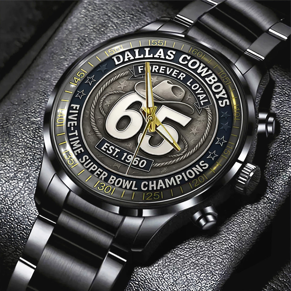 Dallas Cowboys 65th Anniversary 2025 Black Stainless Steel Watch – TANTN16204