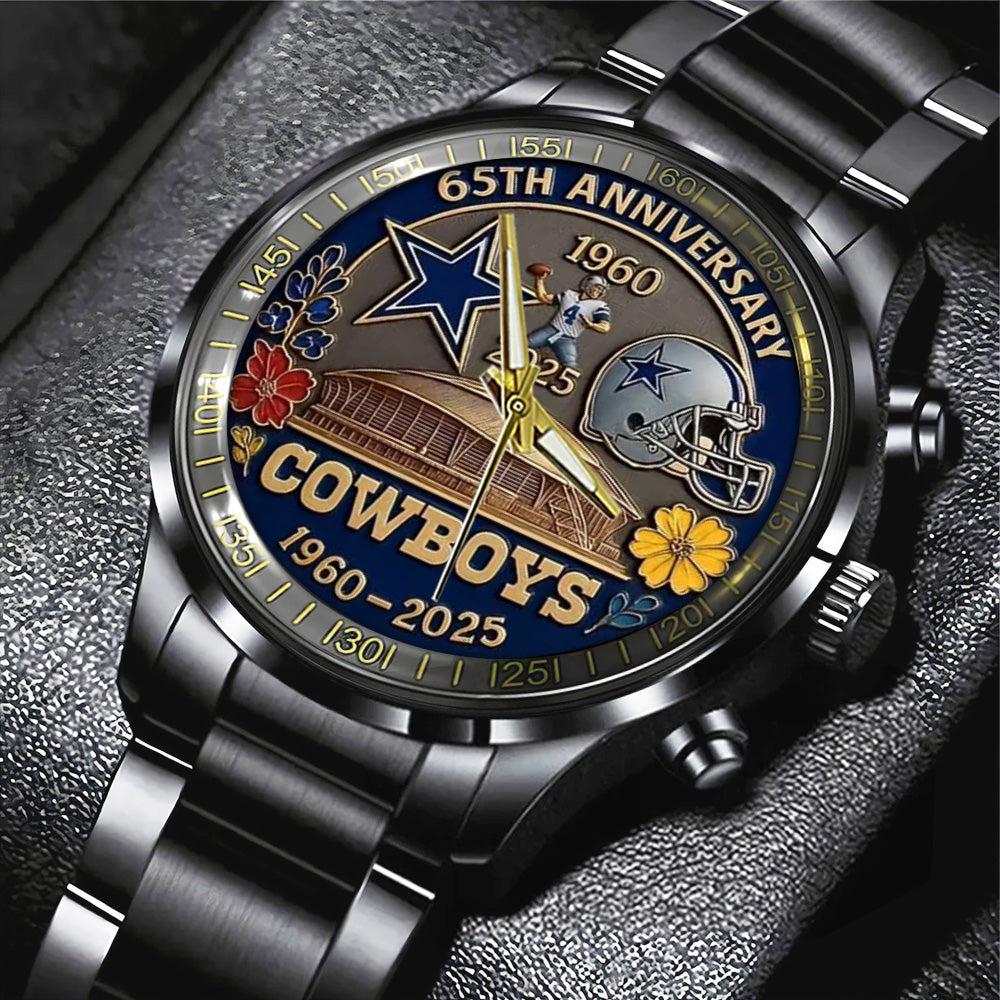 Dallas Cowboys 65th Anniversary 2025 Black Stainless Steel Watch – TANTN17131