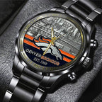 Denver Broncos Black Stainless Steel Watch – TANTN19406