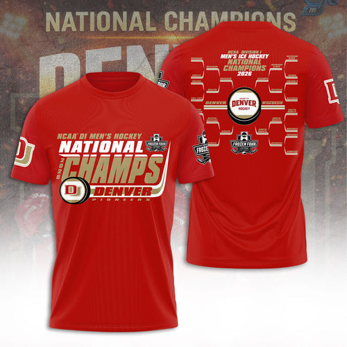 Denver Pioneers 2026 Men's Ice Hockey National Champions 3D Apparel – TANTN22372