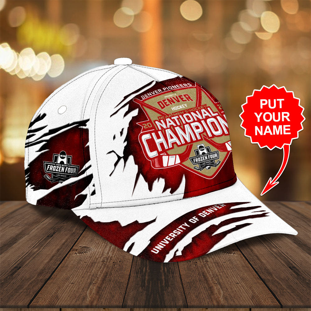 Personalized Denver Pioneers 2026 Men's Ice Hockey National Champions Classic Cap – TANTN22376