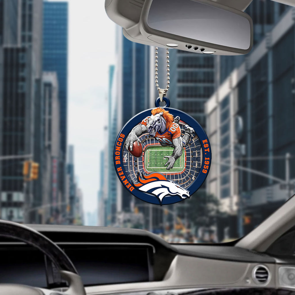Denver Broncos Custom shape 2-sided Acrylic Car Ornament – HOATT12580