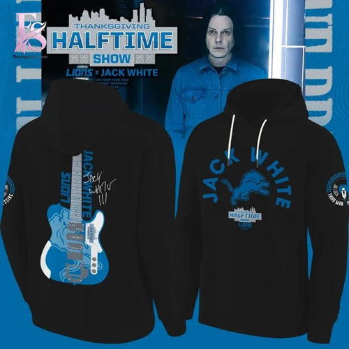 Detroit Lions Jack White Thanksgiving Halftime Show Black Hoodie