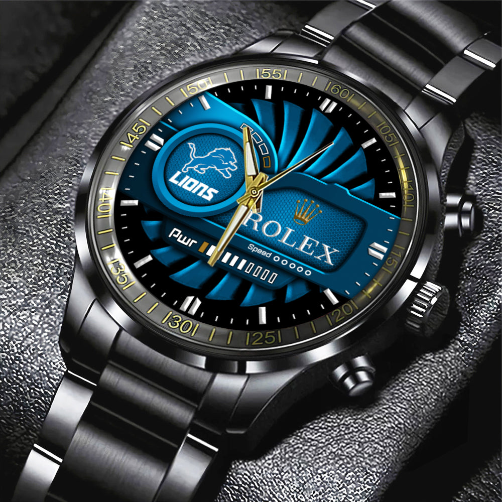 Detroit Lions x Rolex Black Stainless Steel Watch – MAITM7424