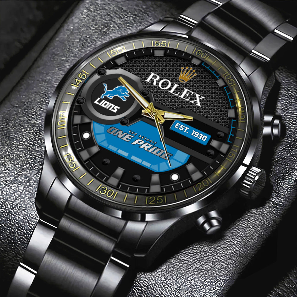 Detroit Lions x Rolex Black Stainless Steel Watch – MAITM7435