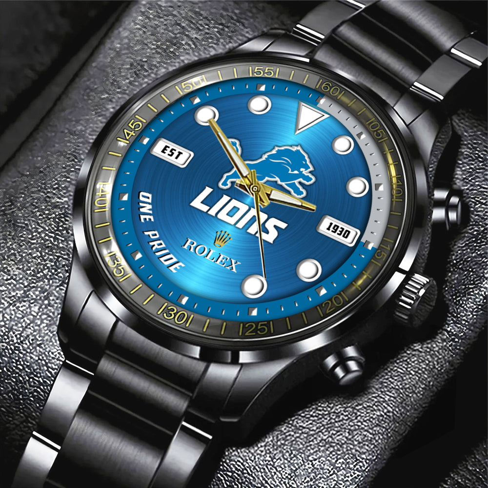Detroit Lions x Rolex Black Stainless Steel Watch – MAITM7443