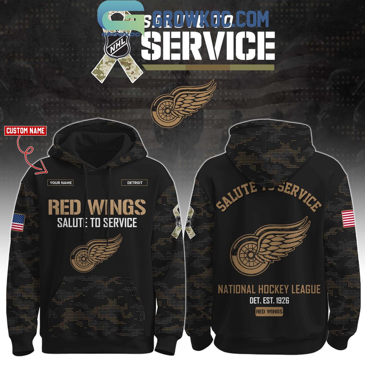 Detroit Red Wings Salute To Service Veterans Day Hoodie Shirt