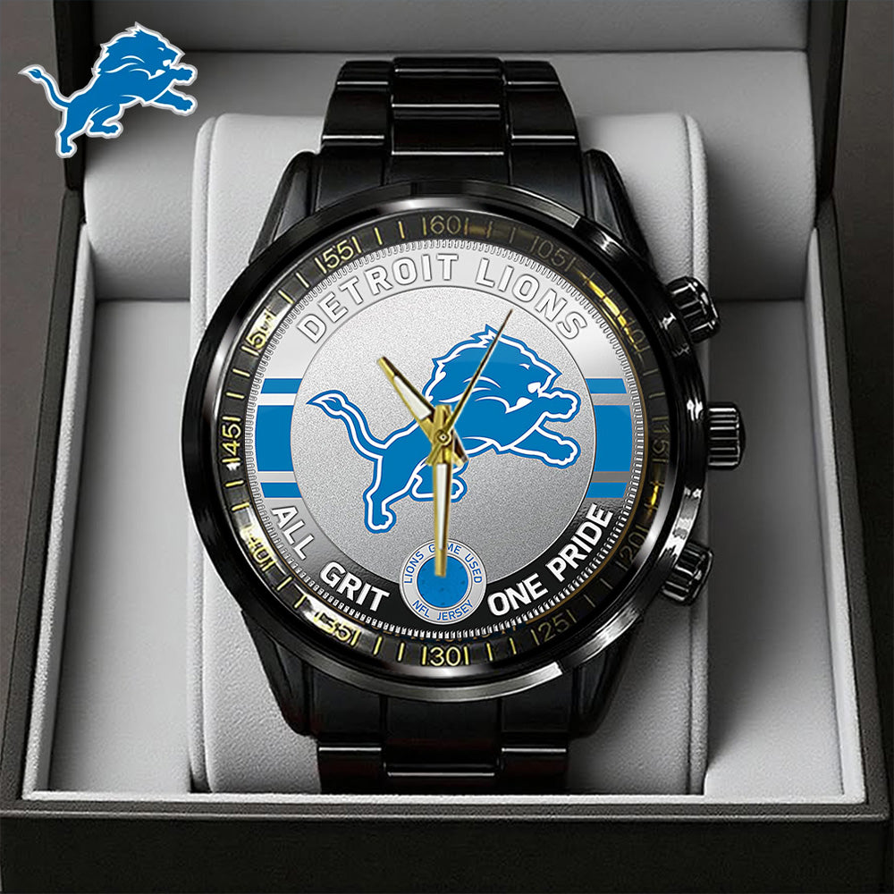 Detroit Lions Black Stainless Steel Watch – TANTN15888