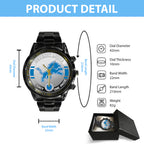 Detroit Lions Black Stainless Steel Watch – TANTN15888