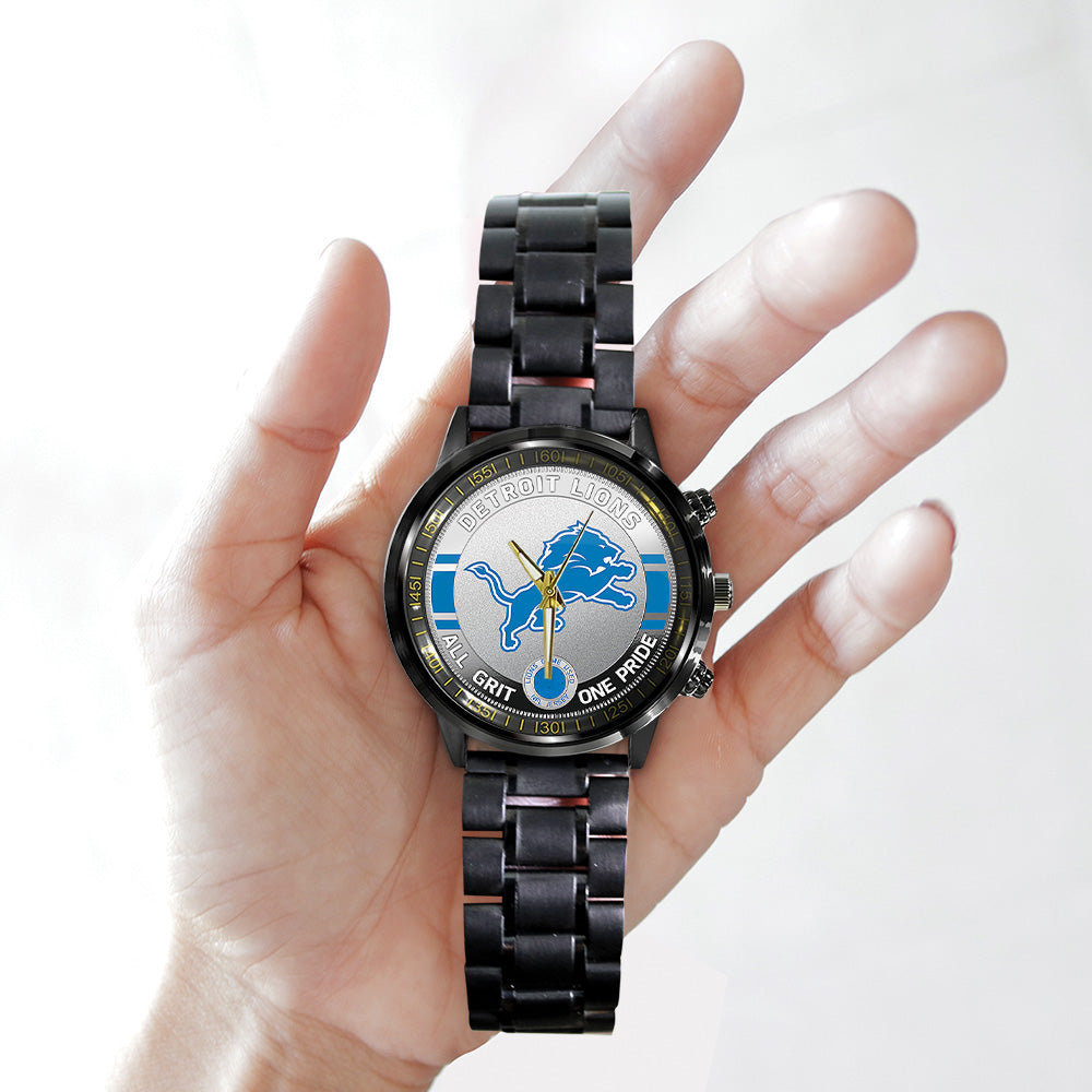 Detroit Lions Black Stainless Steel Watch – TANTN15888