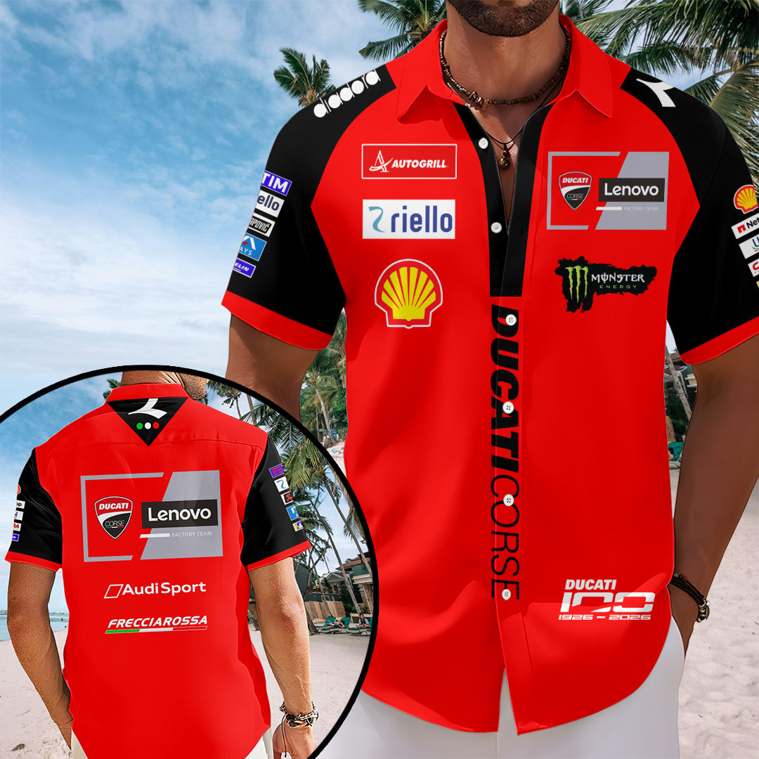 Ducati Lenovo Team 2026 Short Sleeve Button-Down Shirt – TANTN20741