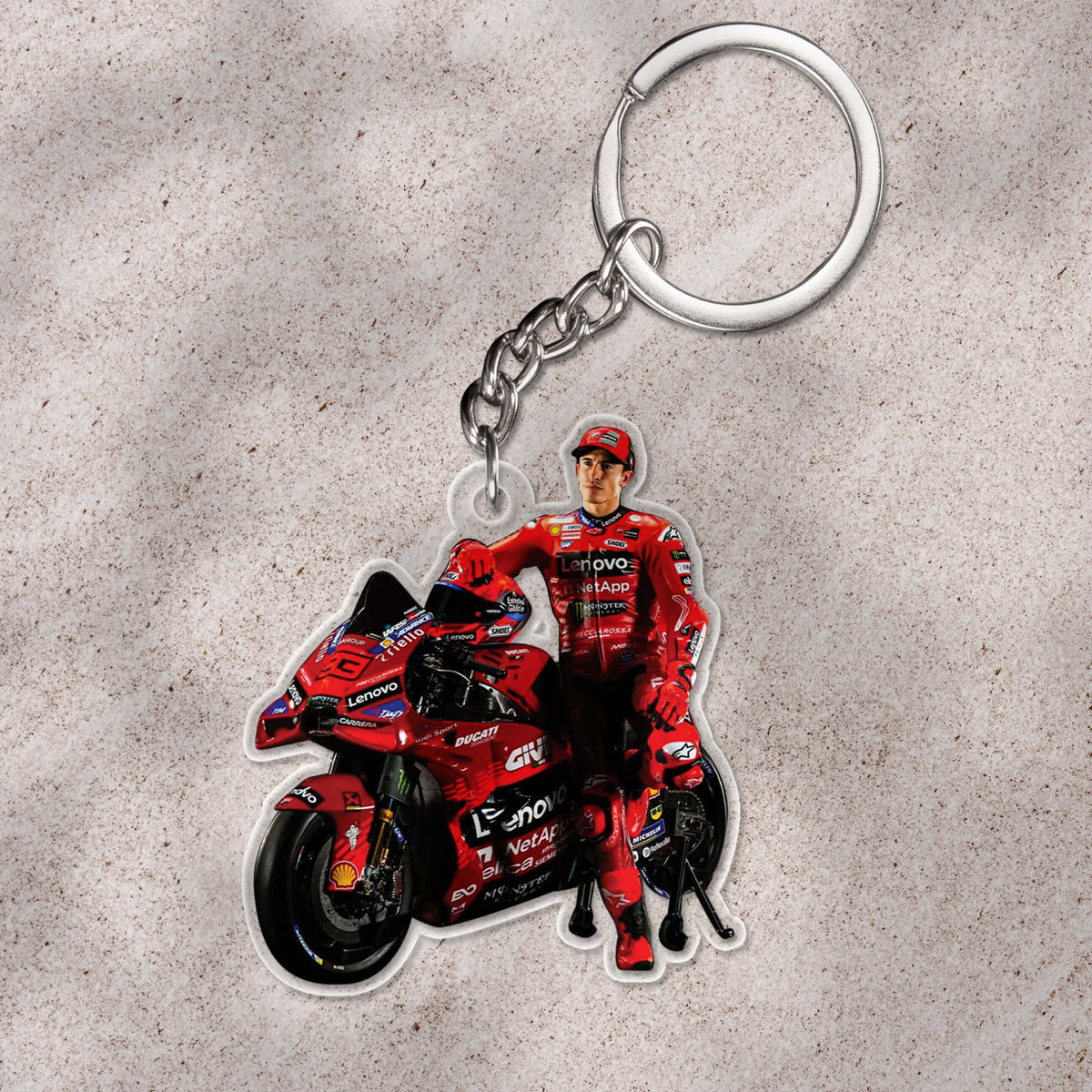Ducati Lenovo Team x Marc Márquez Custom Shape 1-sided Keychain – HOATT 9183