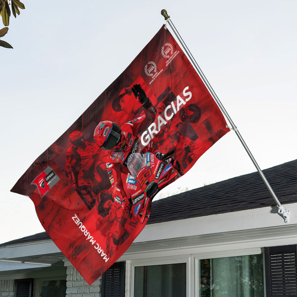Ducati Lenovo Team x Marc Marquez 3D Double-side House Flag – TANTN16950