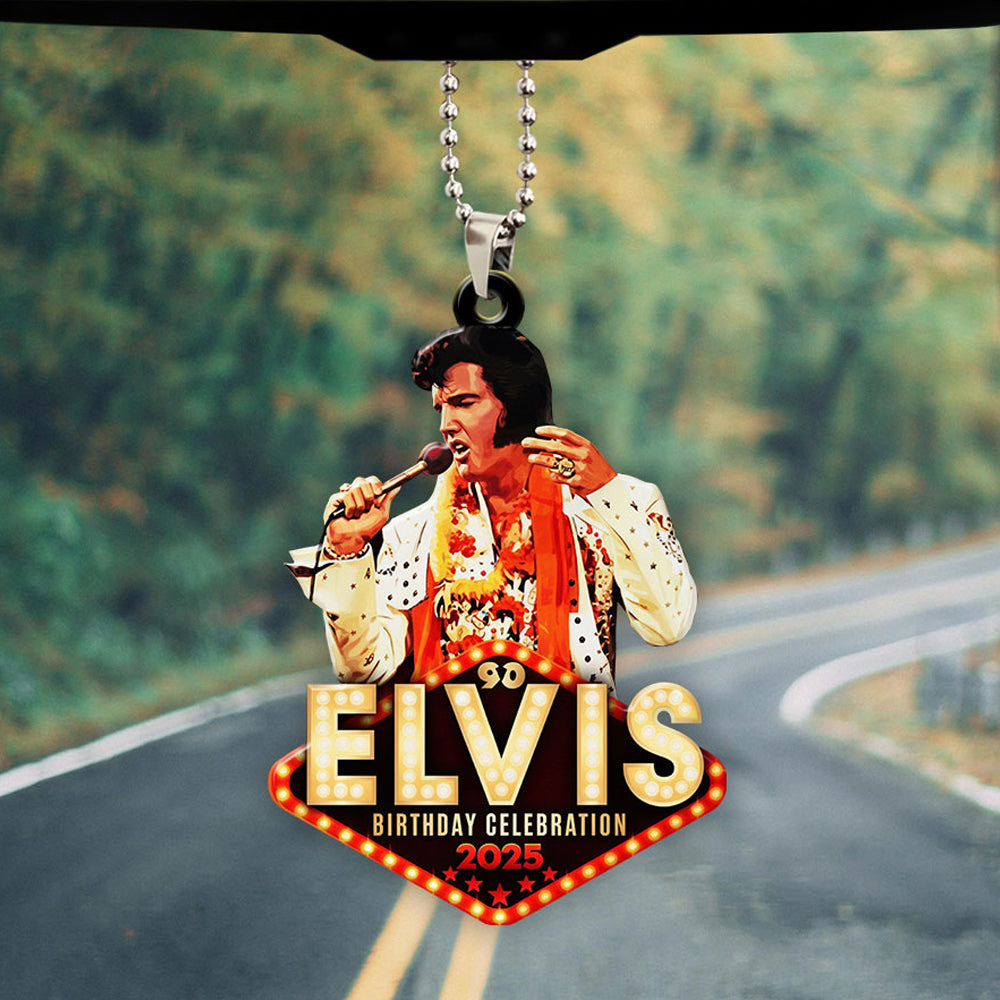 Elvis Presley 90 Years 2025 Custom Shape 1-sided Acrylic Car Ornament – TMTHU788