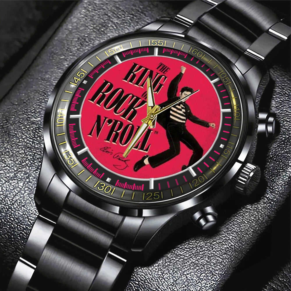 Elvis Presley Black Stainless Steel Watch – GNE 1170