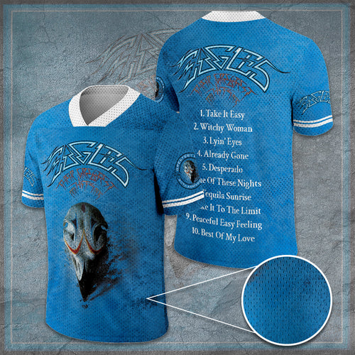 Eagles Band Their Greatest Hits 50th Anniversary 3D V-Neck Mesh Jersey – GNE7677