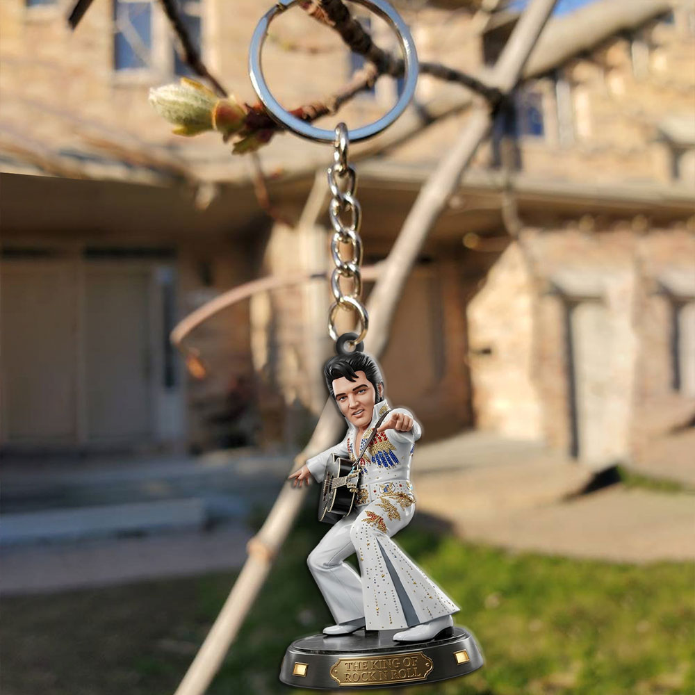 Elvis Presley Custom Shape 2-sided Keychain – TMTHU6182