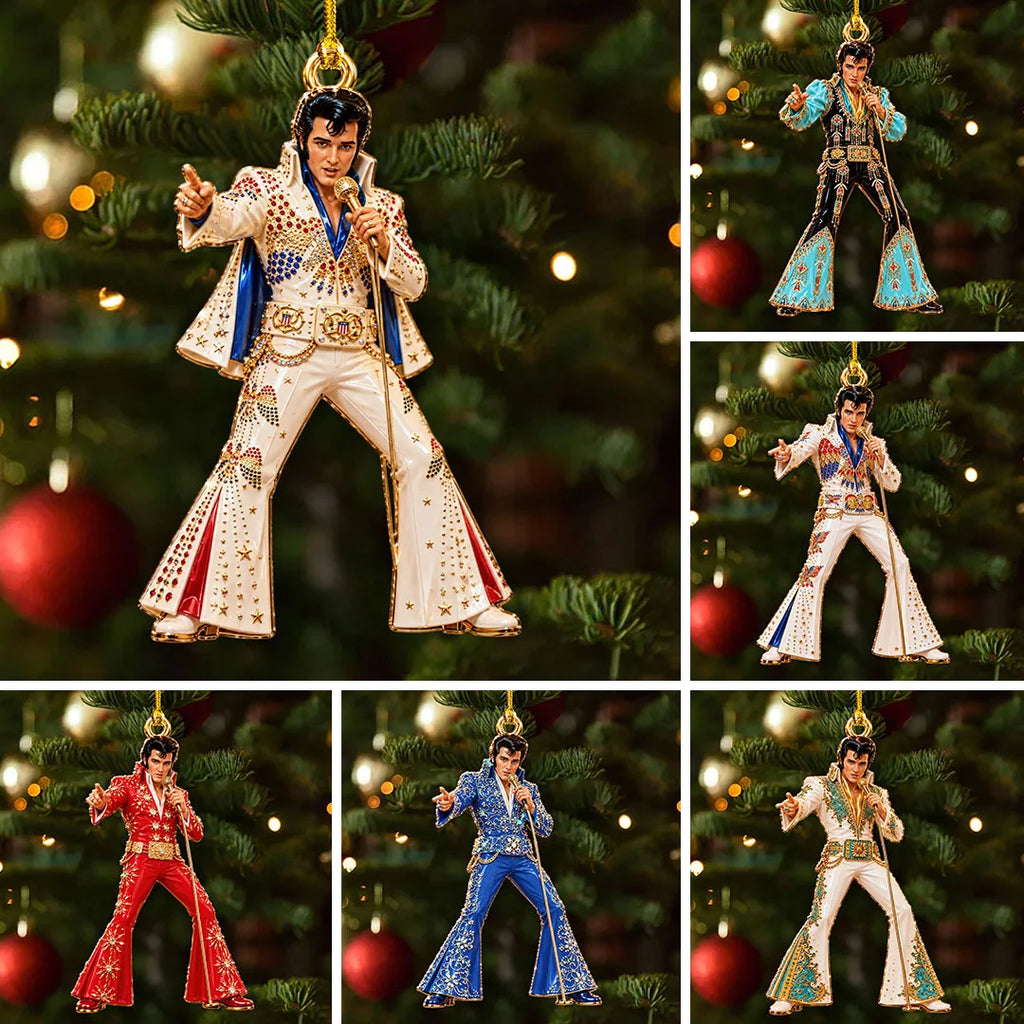 6PCS Elvis Presley Custom Shape 2-Side Printed Acrylic Ornament – GNE8791
