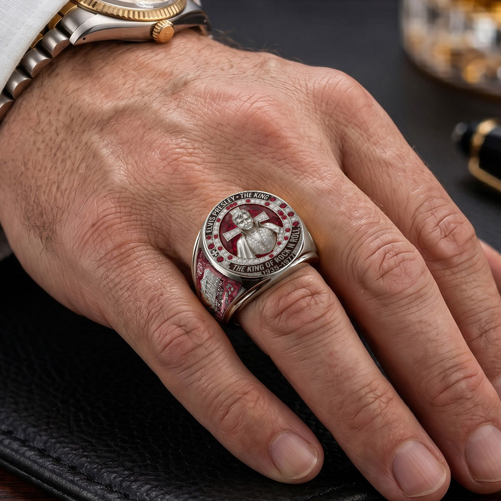 Elvis Presley 3D Engraved Ring – TMTHU7331