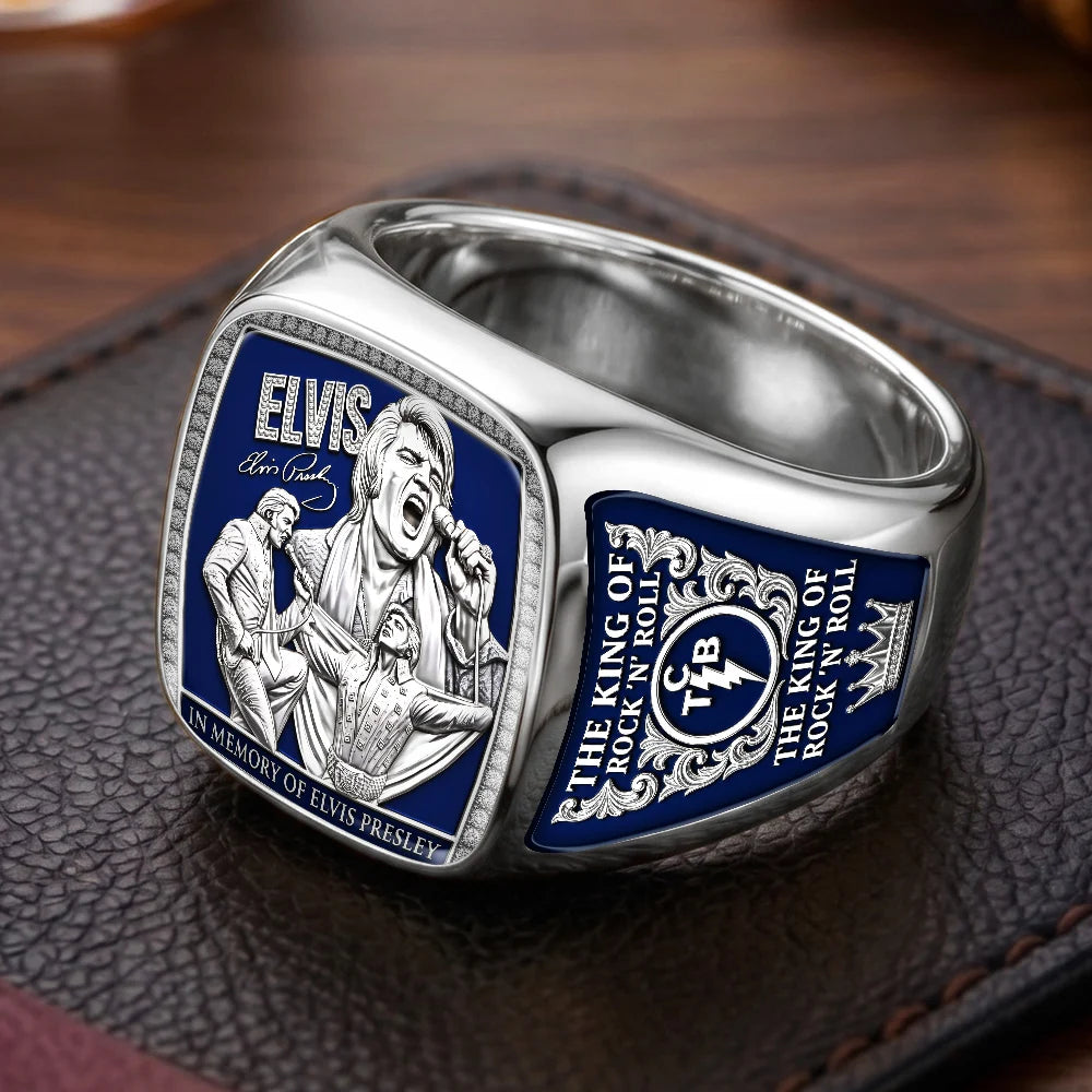 Elvis Presley 3D Engraved Ring – TMTHU9395