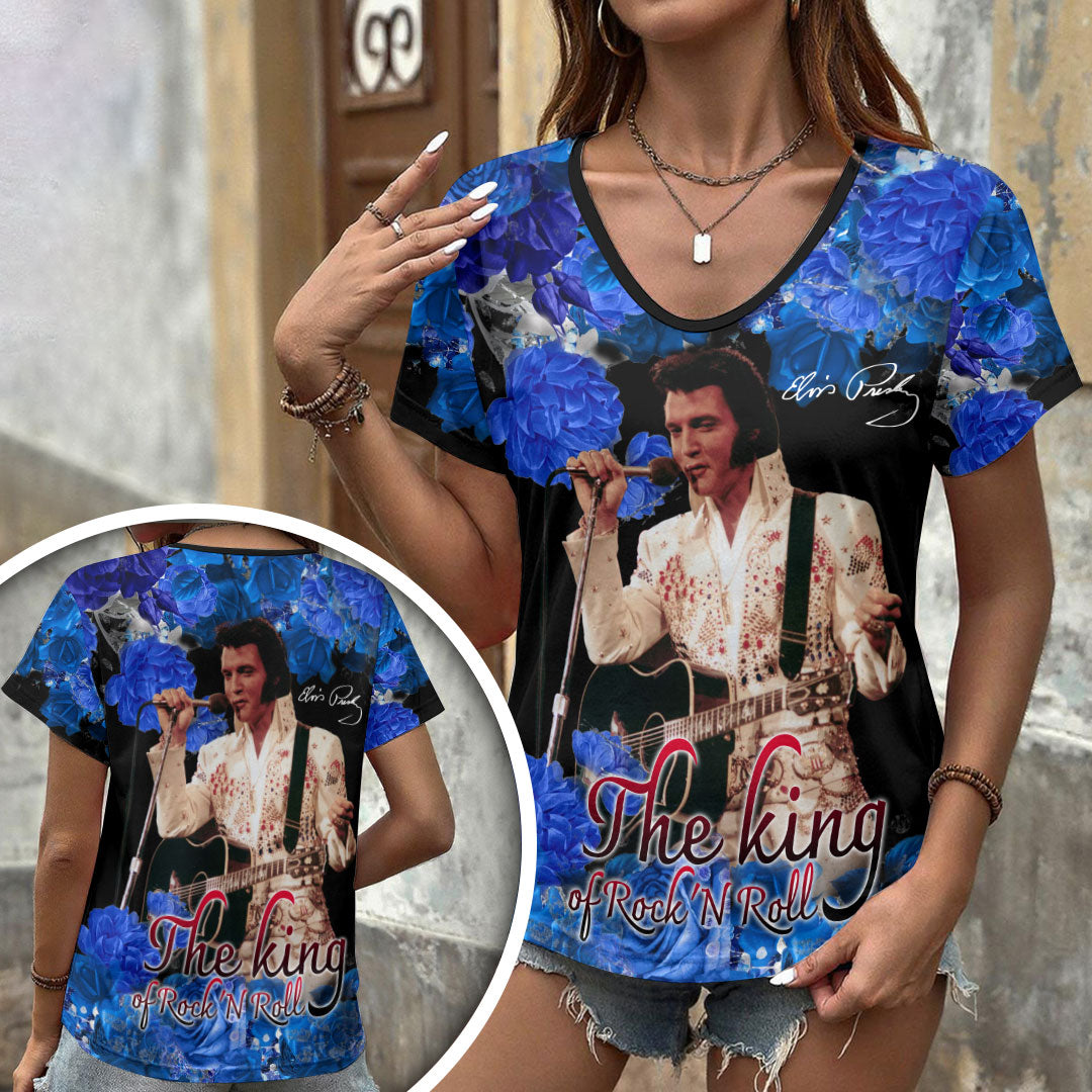 Elvis Presley 3D Women's V-Neck T-Shirt – HOATT17276