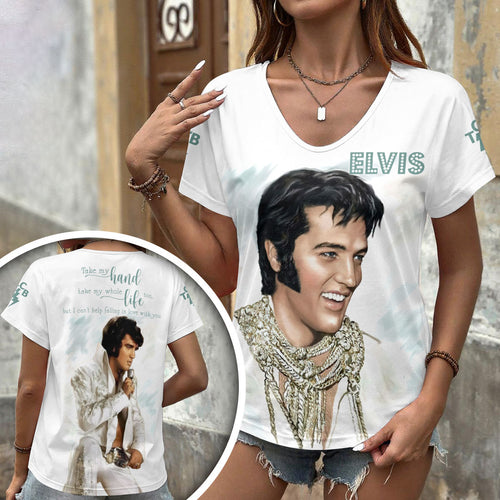 Elvis Presley 3D Women's V-Neck T-Shirt – HOATT17790