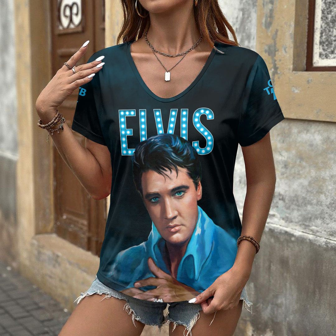 Elvis Presley 3D Women's V-Neck T-Shirt – HOATT17976