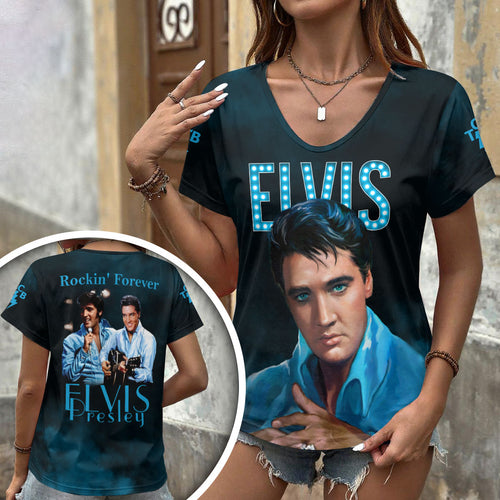 Elvis Presley 3D Women's V-Neck T-Shirt – HOATT17976